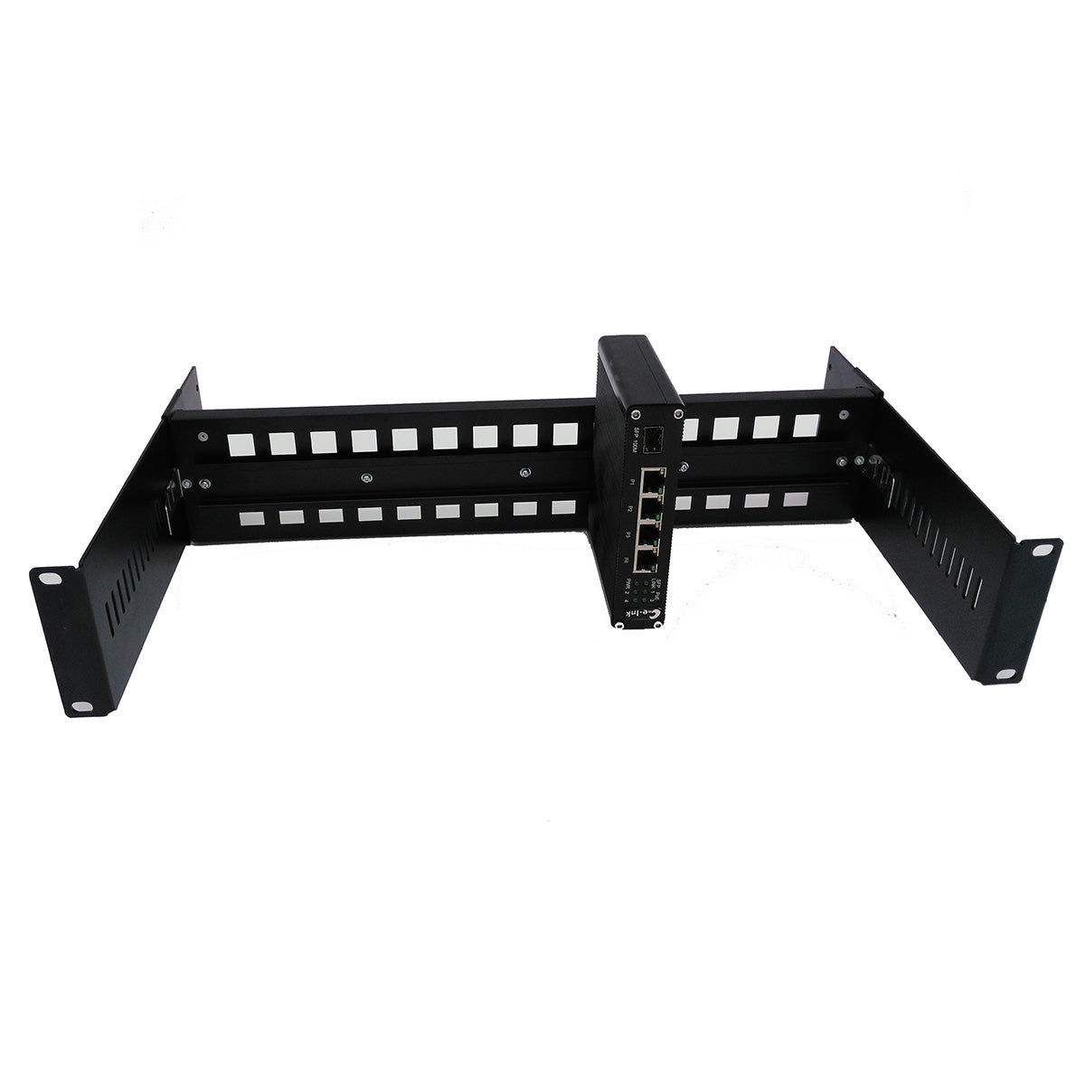19 Inches Adjustable Rack Mount DIN Rail Bracket for Media Converters Ethernet Switch Industrial PoE Switch with Light and High Strength Aluminum Alloy Material