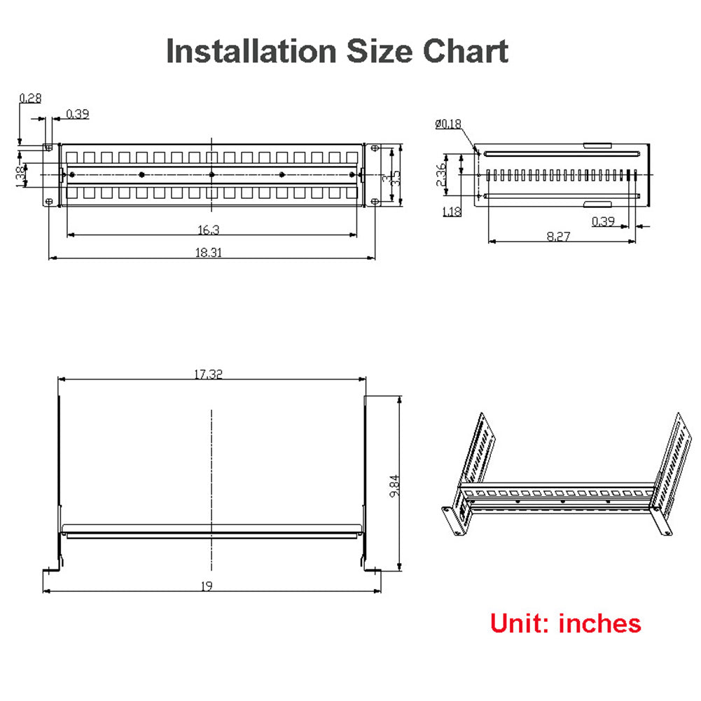 19 Inches Adjustable Rack Mount DIN Rail Bracket for Media Converters Ethernet Switch Industrial PoE Switch with Light and High Strength Aluminum Alloy Material