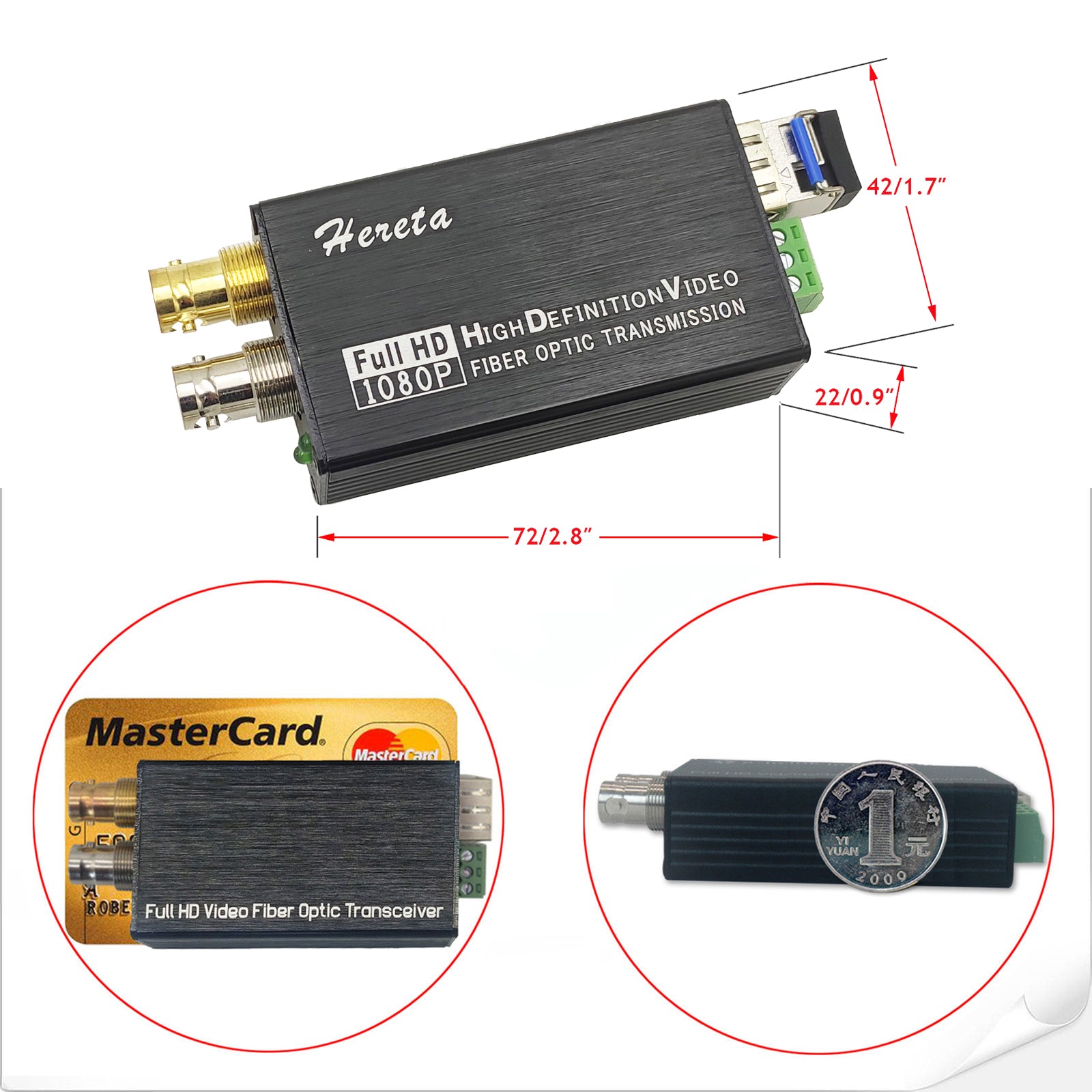 Mini 3G-SDI Video Extender with SDI Loop Output 1080P 3G-SDI Fiber Con –  Hereta